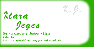 klara jeges business card