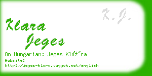 klara jeges business card